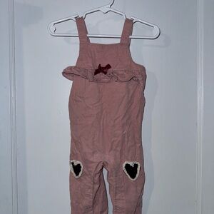Pink Overalls with Heart Patches